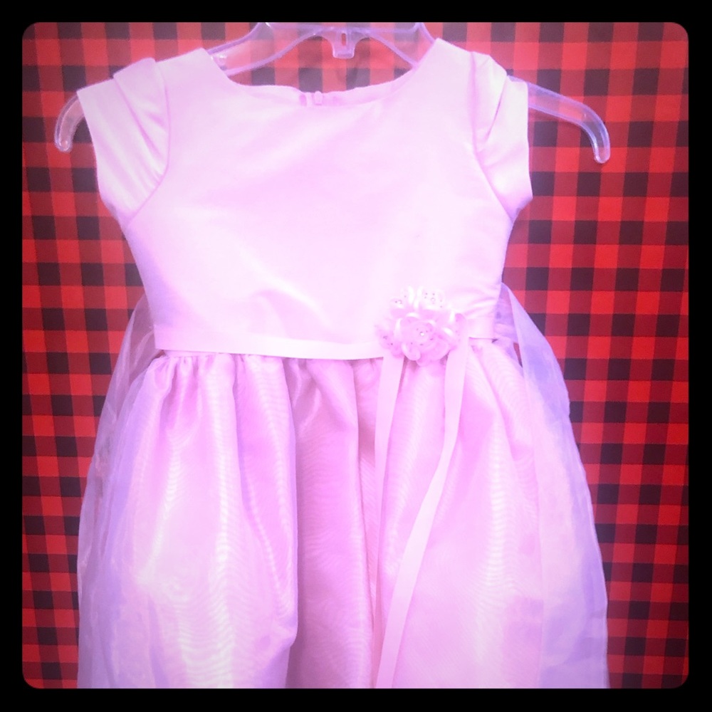 Pink organza a-line dress